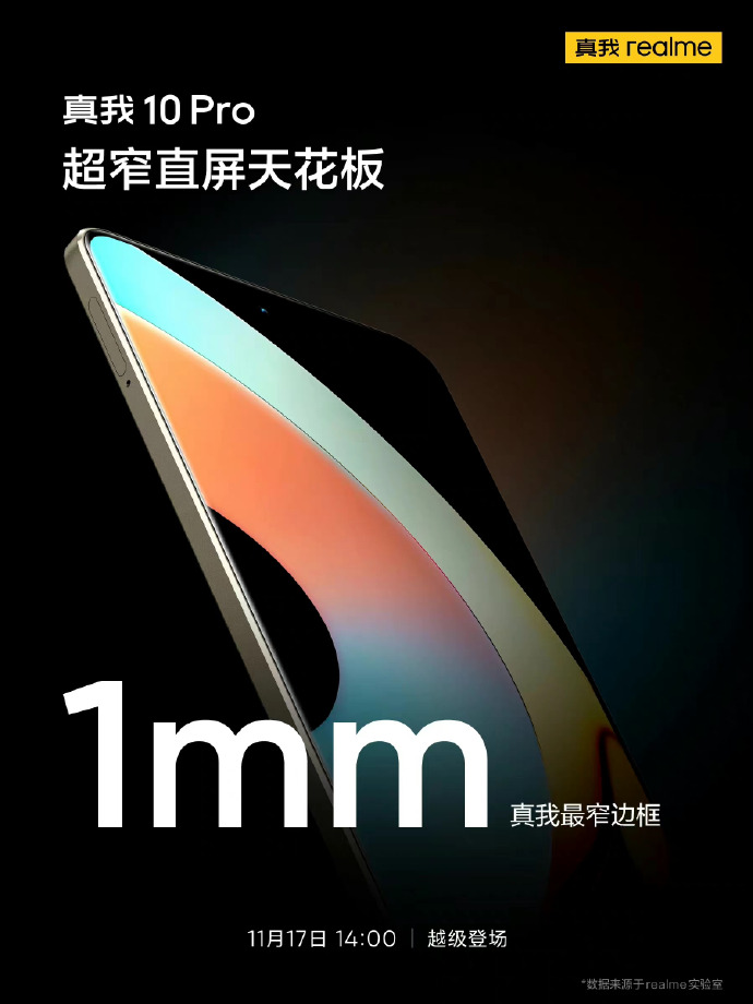 1mm超窄边！realme新机颜值绝了