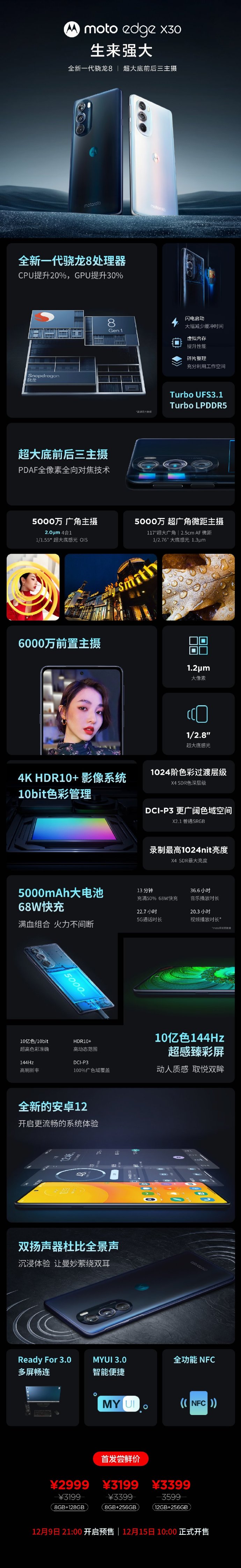 2999元一步到位！摩托罗拉正式发布全球首款骁龙8旗舰