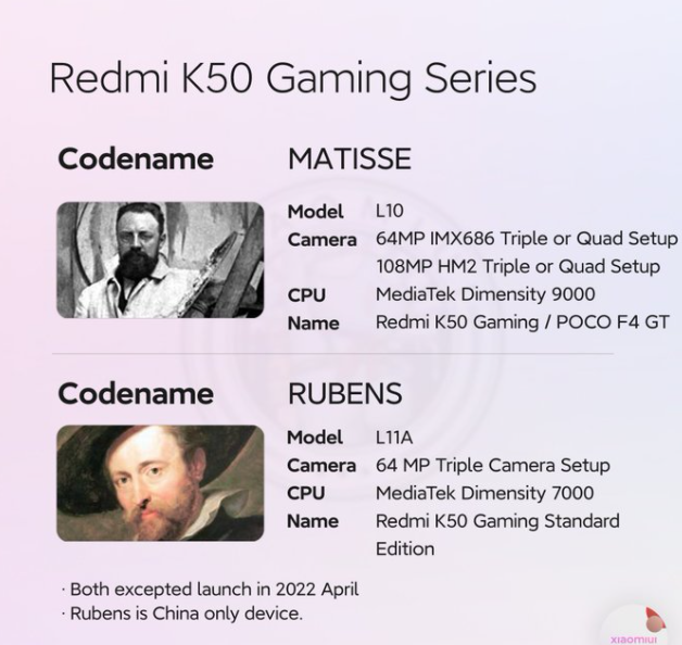 Redmi K50游戏增强版曝光：天玑9000加持