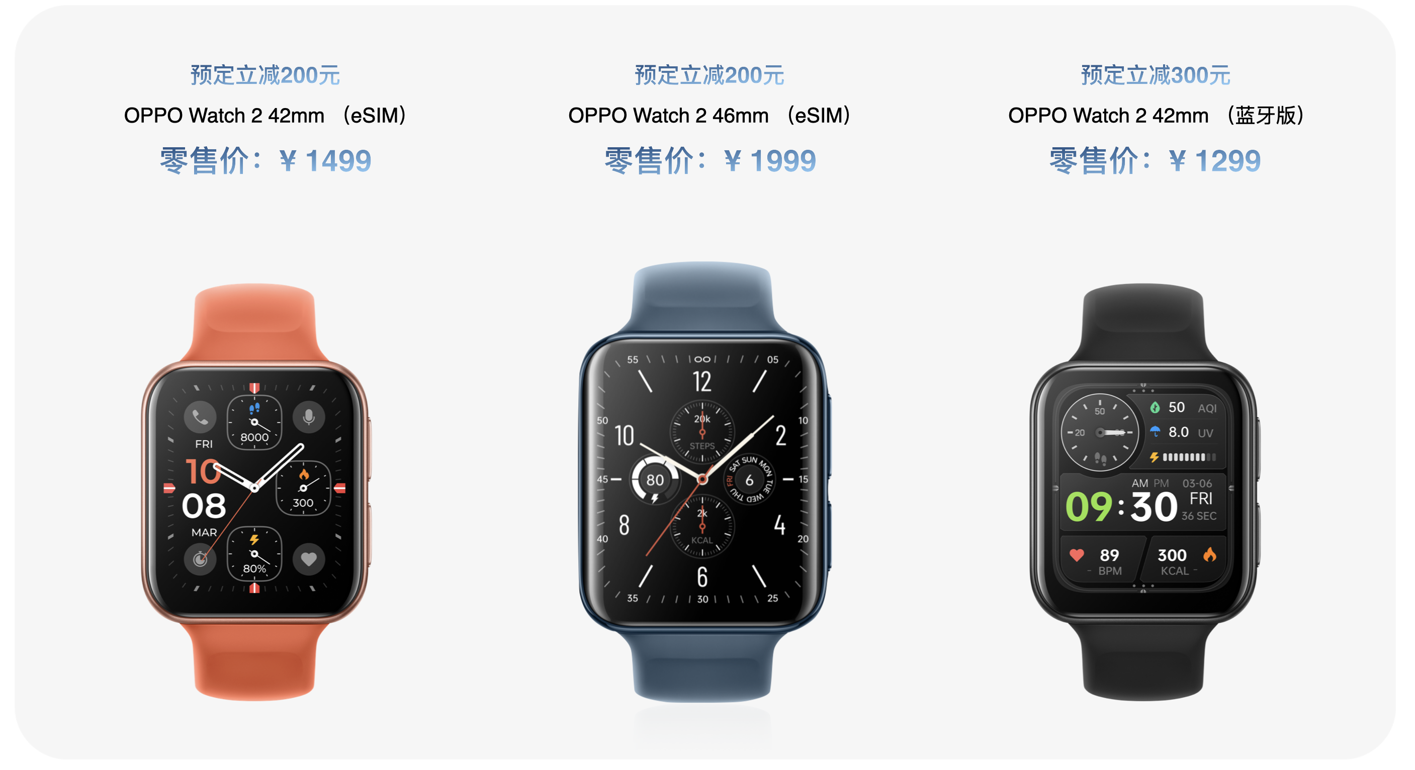 新一代安卓全智能手表旗舰：OPPO Watch 2系列发布 1299元起