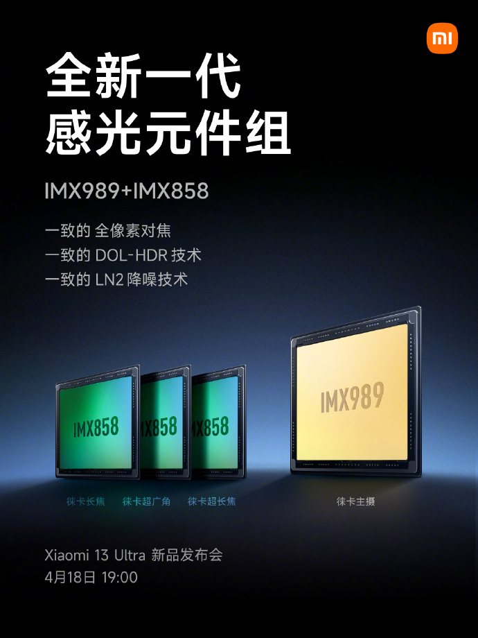 小米13 Ultra详细镜头公布：首发三颗索尼IMX858