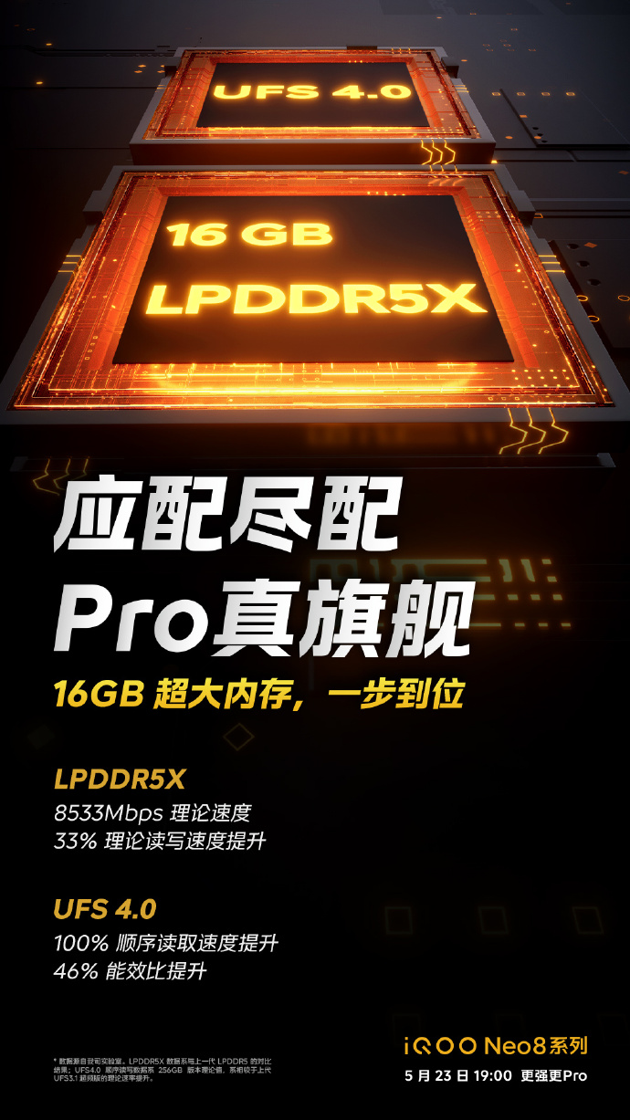Wi-Fi7还有16G内存 iQOO Neo8 Pro该有全有了