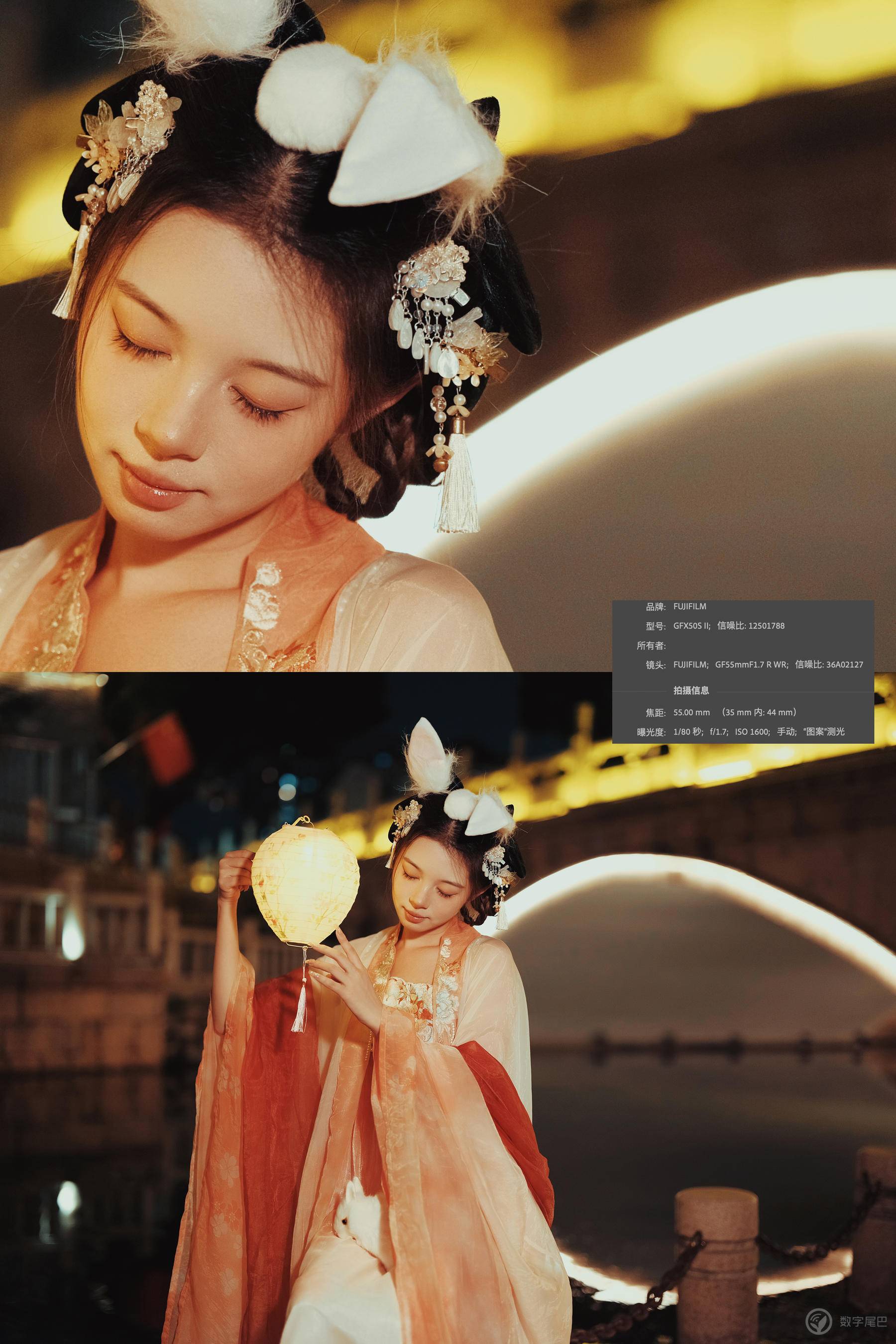 中秋和小姐姐玩灯笼