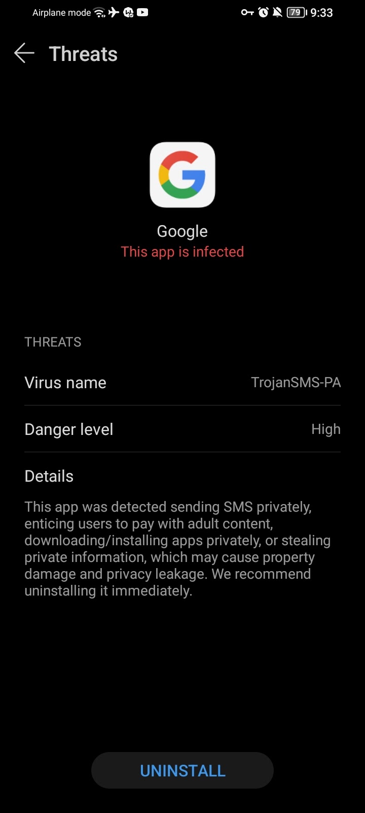 大量海外华为 / 荣耀用户反馈称 Google 应用被手机识别为木马