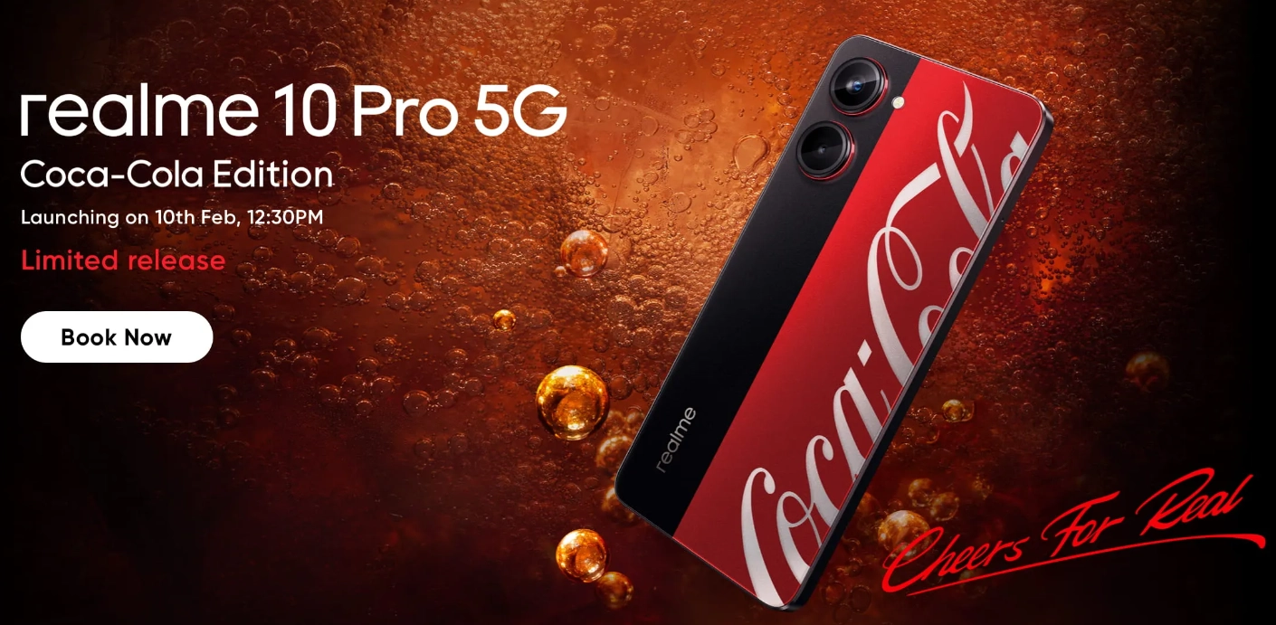 黑红拼接 realme真我10 Pro可口可乐限定版亮相