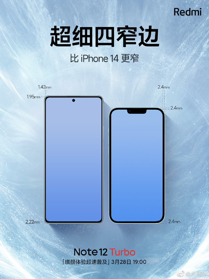 比iPhone 14还窄！Redmi Note12 Turbo拿掉了塑料支架