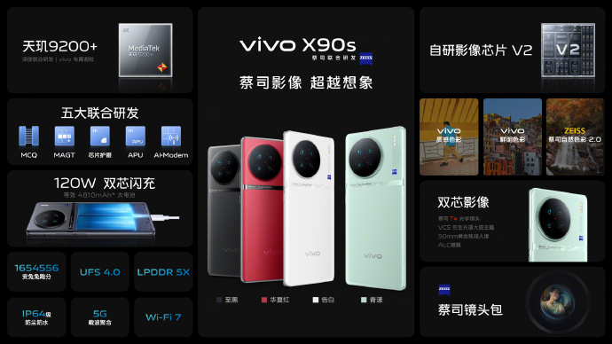 vivo X90s正式发布：天玑9200+加持 3999起售