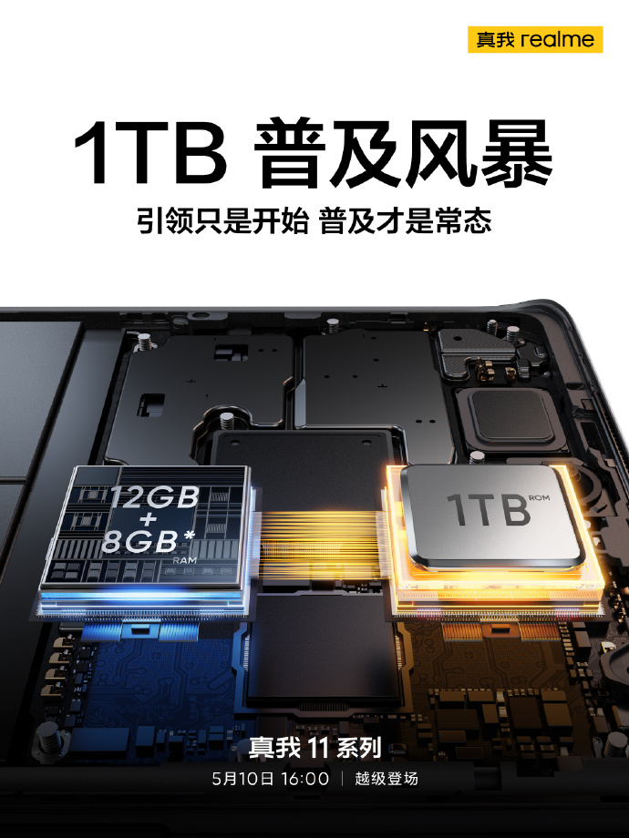 普及风暴开启 真我11 Pro+支持最大1TB存储！