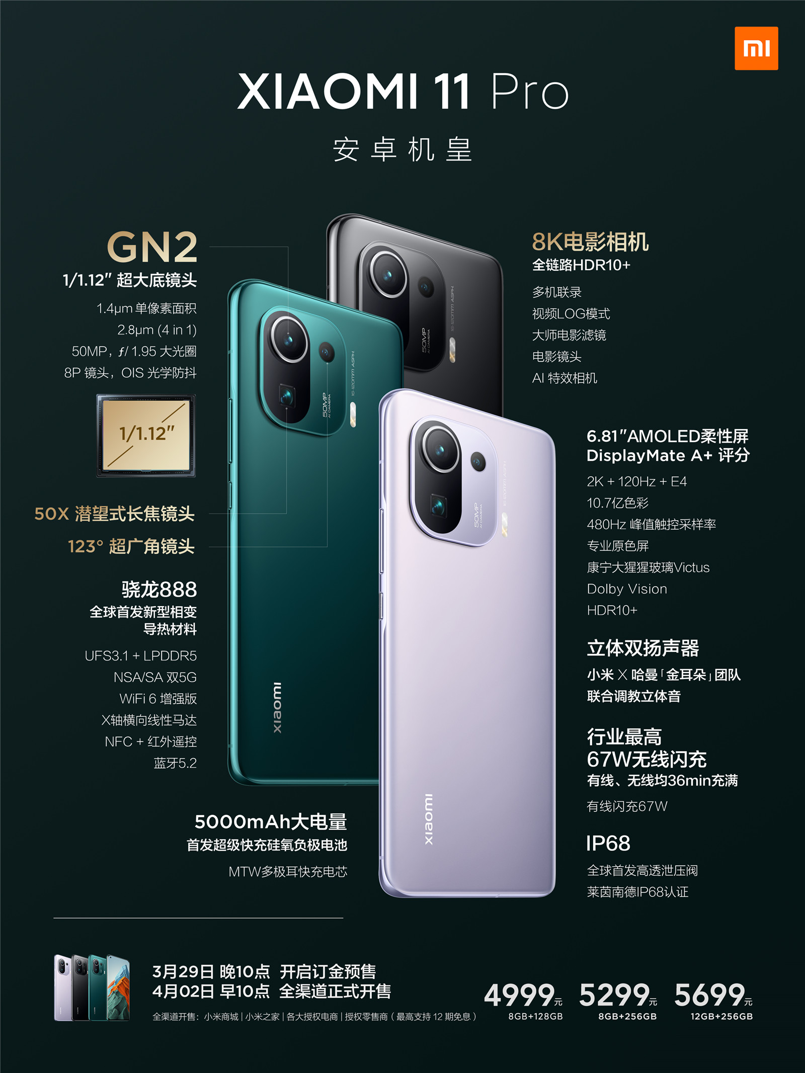 小米11 Pro发布：4999元起！问鼎安卓机皇