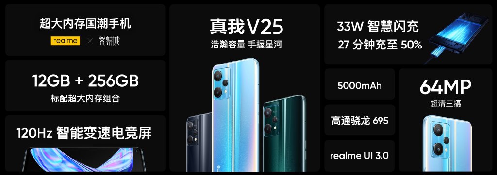 realme真我V25发布：骁龙695+5000mAh 12G版本售价1999元
