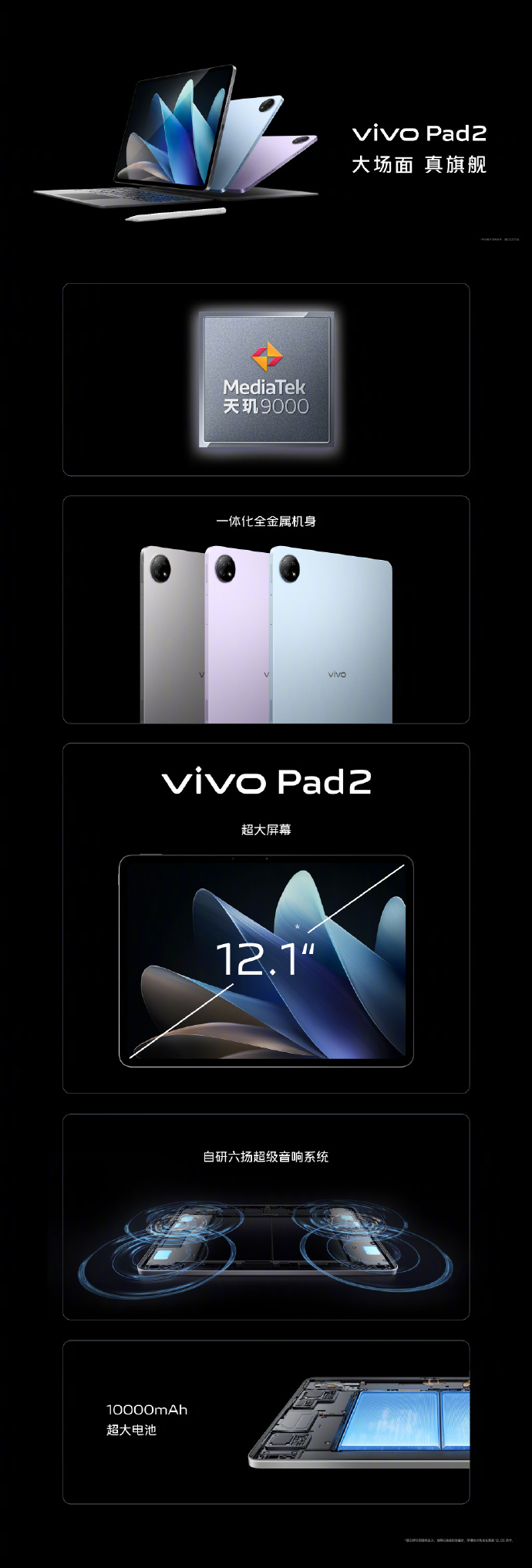 vivo Pad2发布：搭载天玑9000处理器 2399元起售