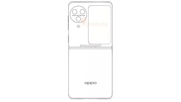 OPPO Find N3 Flip外观设计图曝光：副屏显著增大