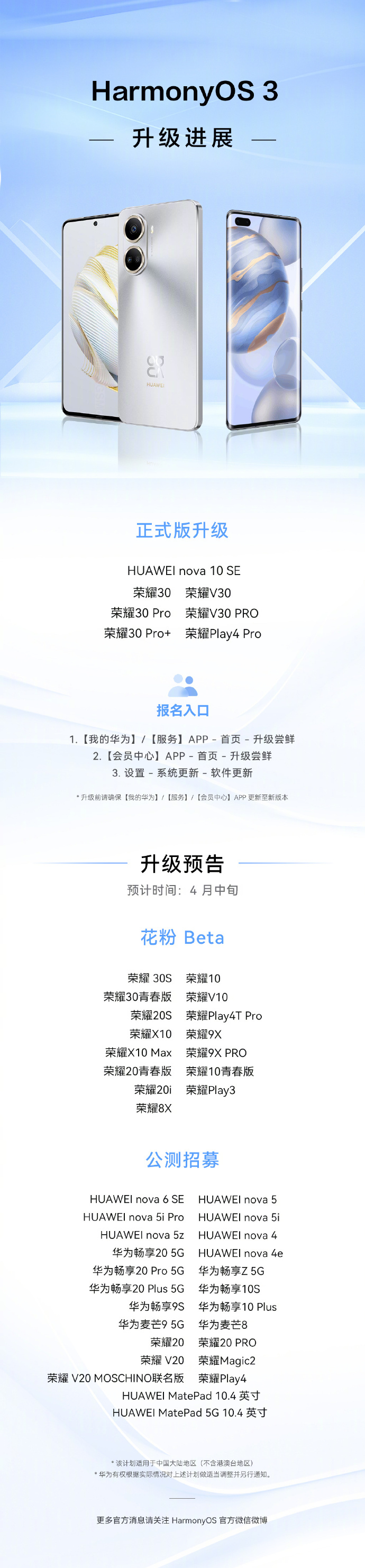 搭载麒麟990 荣耀30 Pro 荣耀V30 荣耀V30 Pro获HarmonyOS 3升级