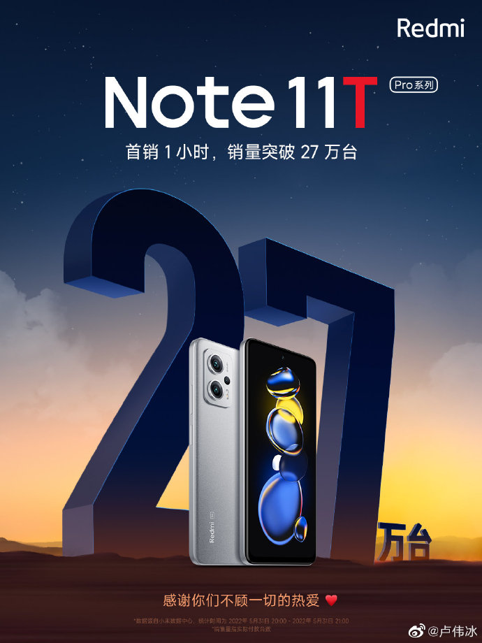 Note11T Pro系列首销：1小时27万台