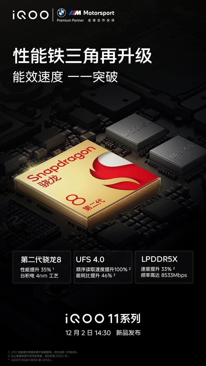 iQOO 11系列官宣：UFS 4.0来了！