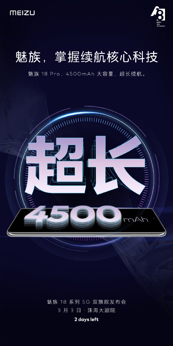 魅族18Pro电池敲定：4500mAh