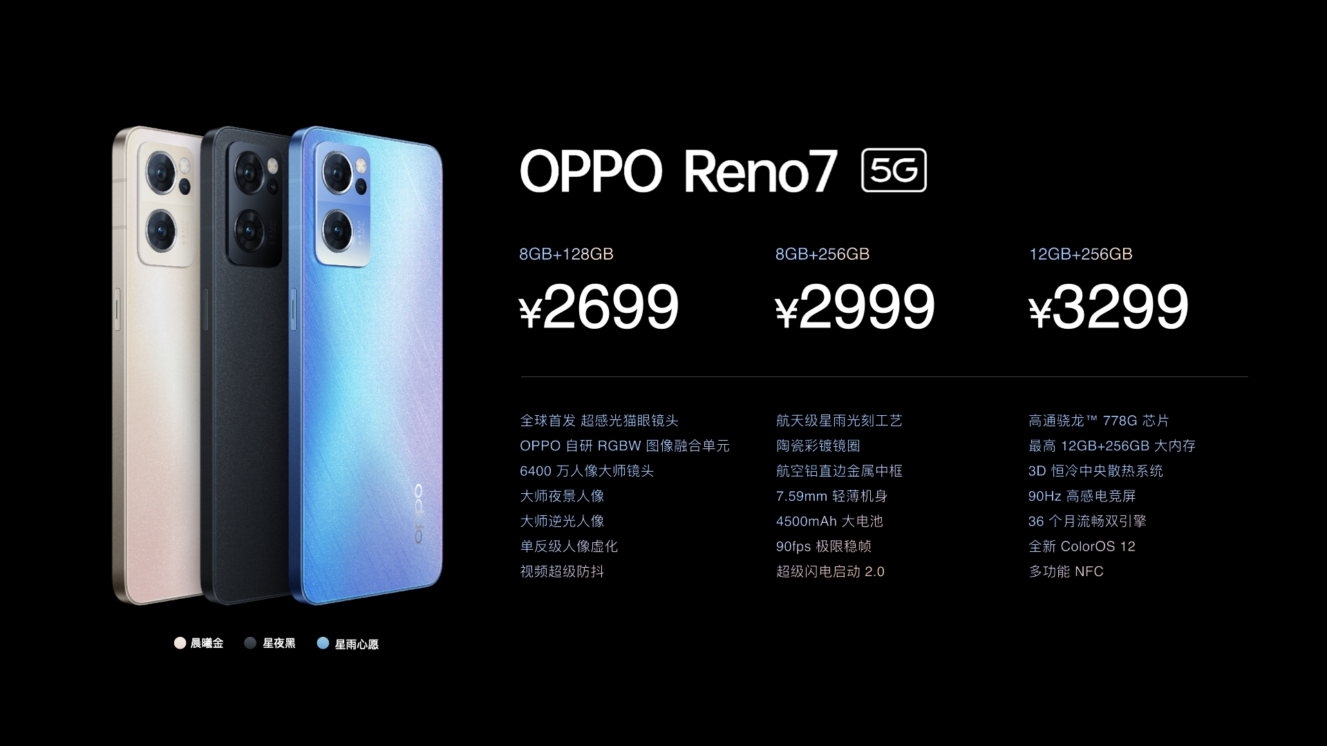 2199元起 OPPO Reno7系列发布：全球首发IMX709