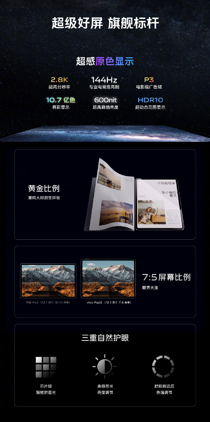 vivo Pad2发布：搭载天玑9000处理器 2399元起售