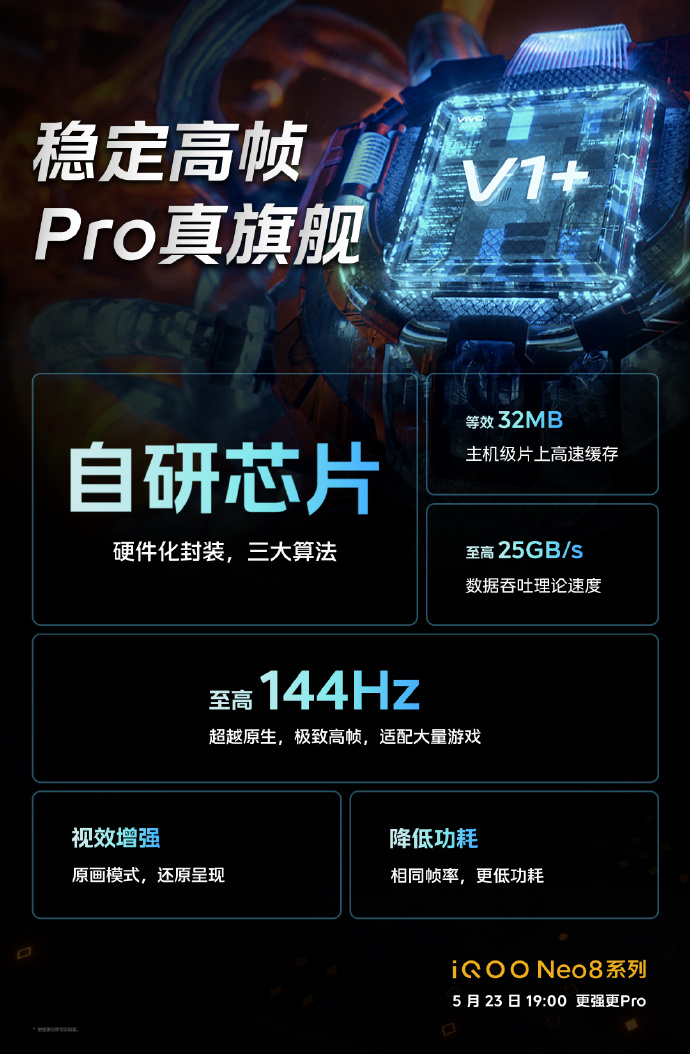 iQOO Neo8 Pro官宣：不仅首发天玑9200+ 还有V1+自研芯片