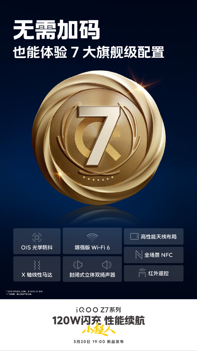 iQOO Z7对标旗舰 光学防抖线性马达全都有
