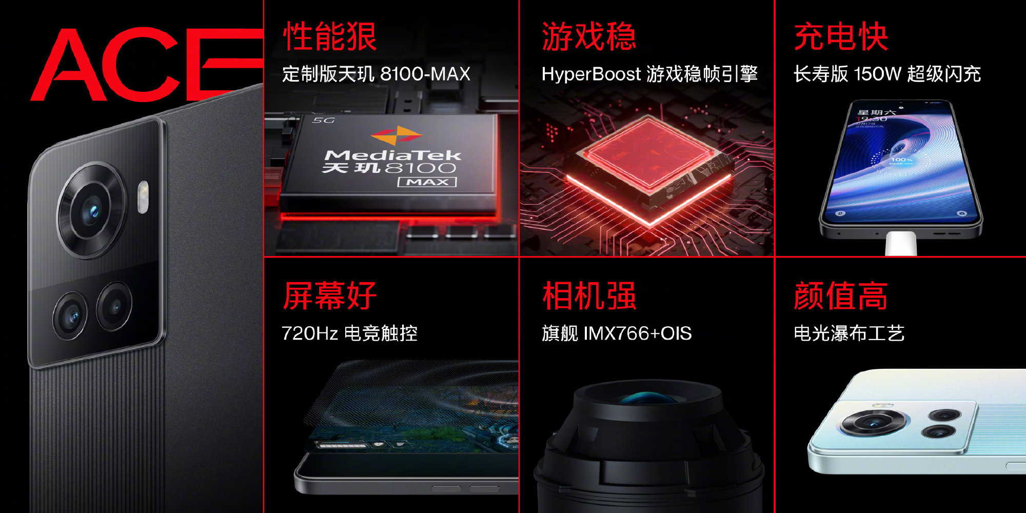 一加Ace发布：天玑8100-MAX+超晶石墨散热 2499元起