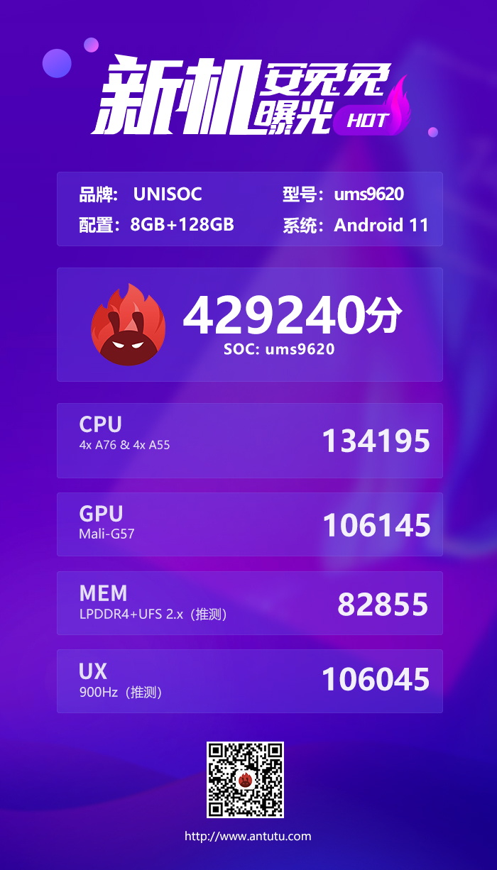 6nm工艺 展锐唐古拉5G SoC跑分曝光 性能超骁龙765G