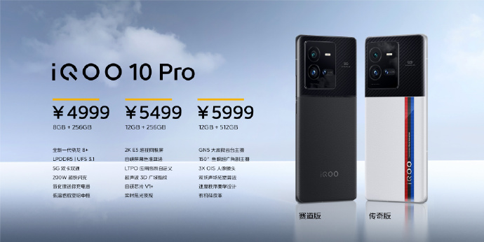 iQOO 10系列发布：Pro版4999起售 全球首款200W快充骁龙8+旗舰
