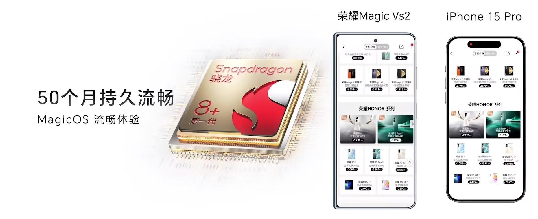 荣耀Magic Vs2折叠屏手机正式发布：3.0GHz骁龙8+ 全球最轻 6999起！