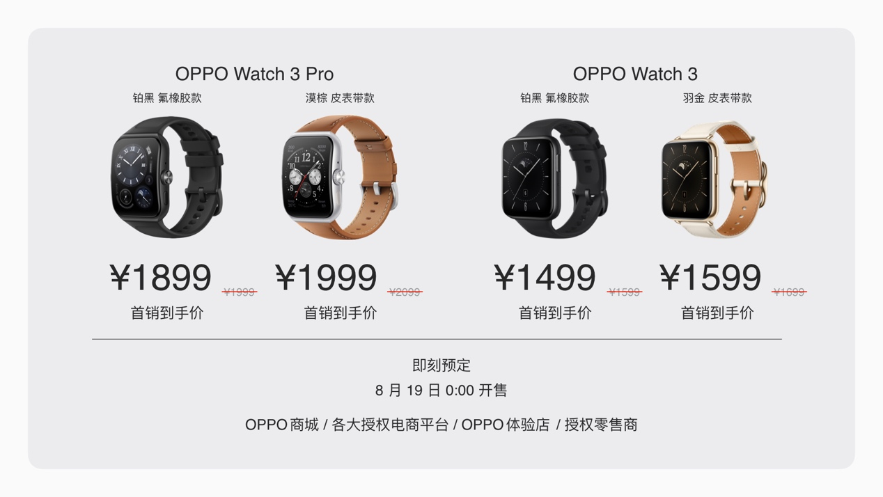 首款LTPO屏全智能手表OPPO Watch 3系列发布 1499起！