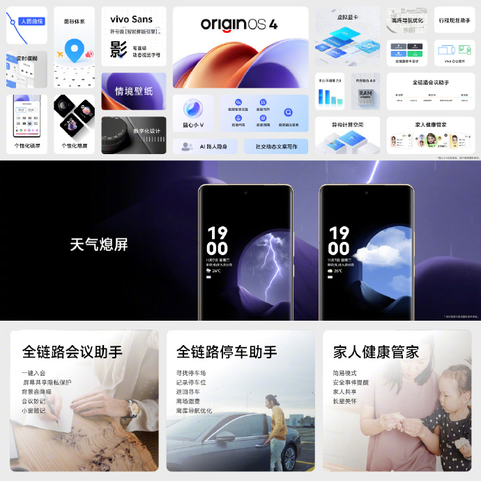 vivo X100 系列手机首发搭载 OriginOS 4，内置蓝心小 V 智能助手