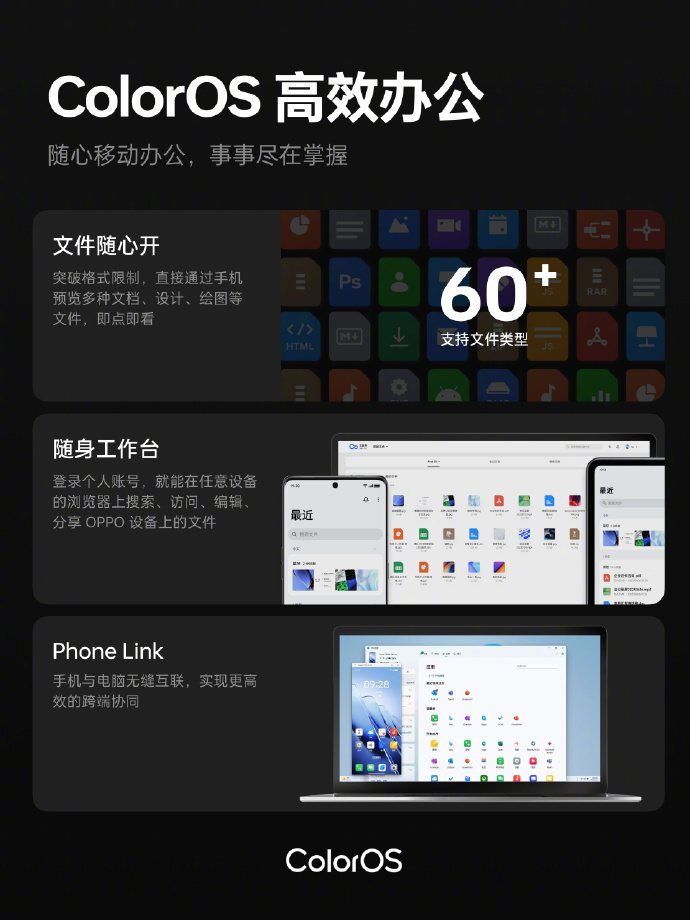 OPPO ColorOS 14 亮相：新增“流体云通知”设计、手机电脑无缝互联、支持&#160;60&#160;多种文件格式