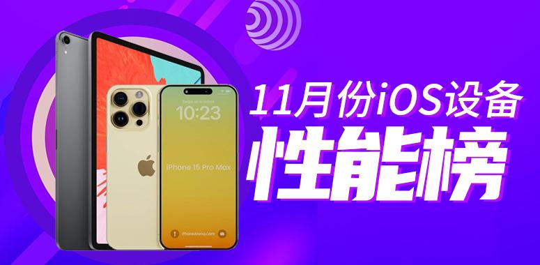 11月iOS设备性能榜：iPhone 15系列上榜三款
