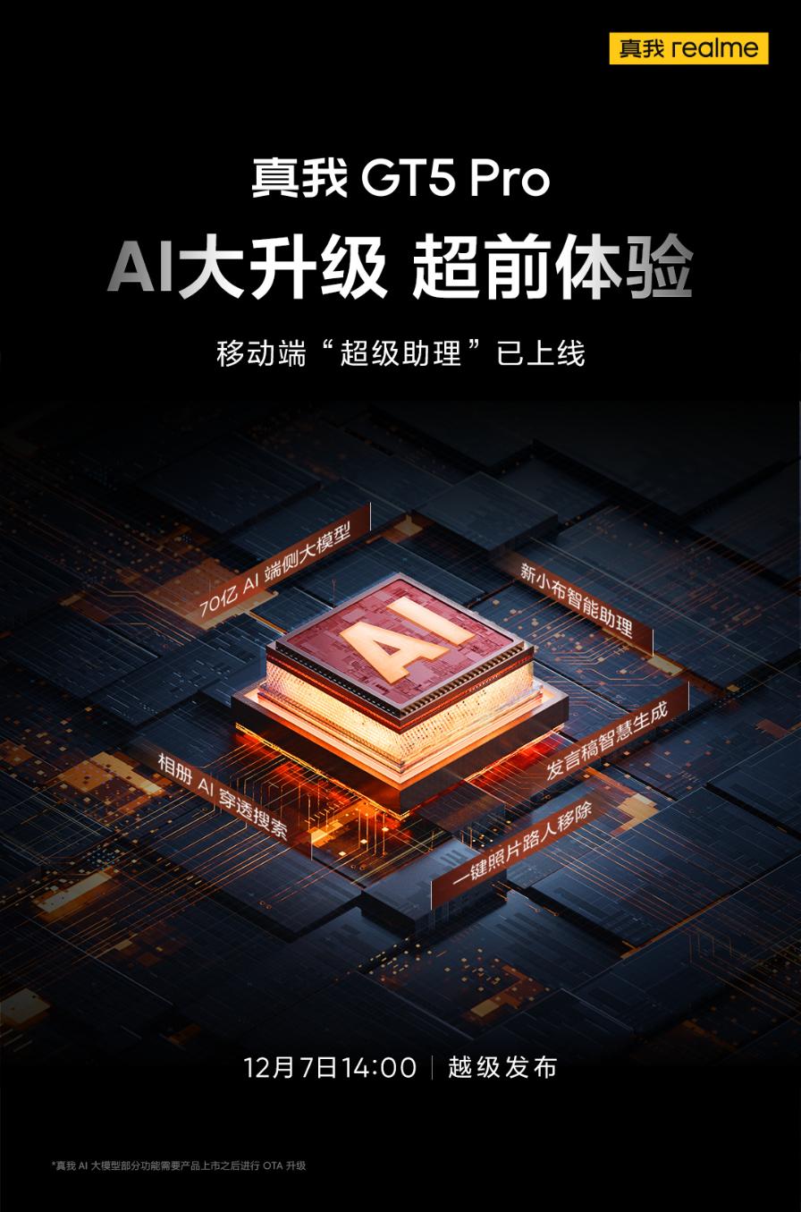 realme真我GT5 Pro新一轮预热