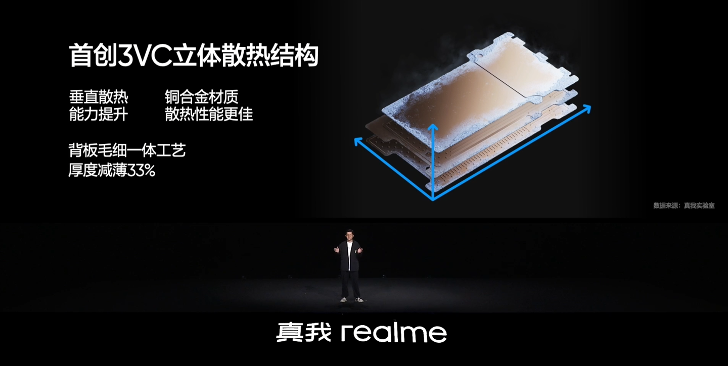 realme 真我 GT5 Pro 手机首发 3VC 冰山散热，号称目前行业内面积最大