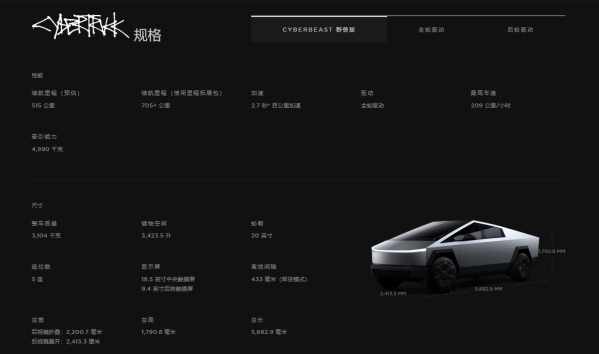 特斯拉Cybertruck北美正式交付 三版本可选约43.5万起