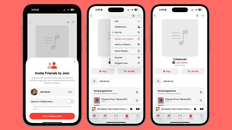 苹果 Apple Music 协作播放列表增强互动：支持 Emoji Reactions