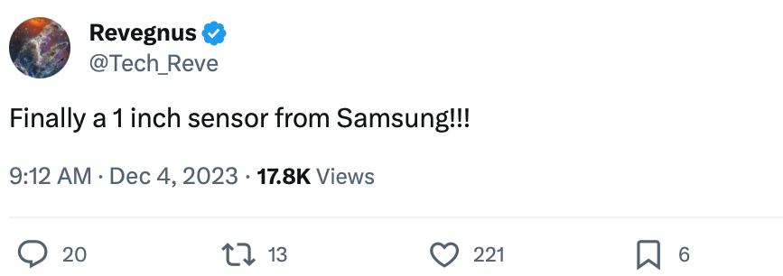 消息称三星正在研发 1 英寸传感模组，有望于 Galaxy S25 Ultra 亮相