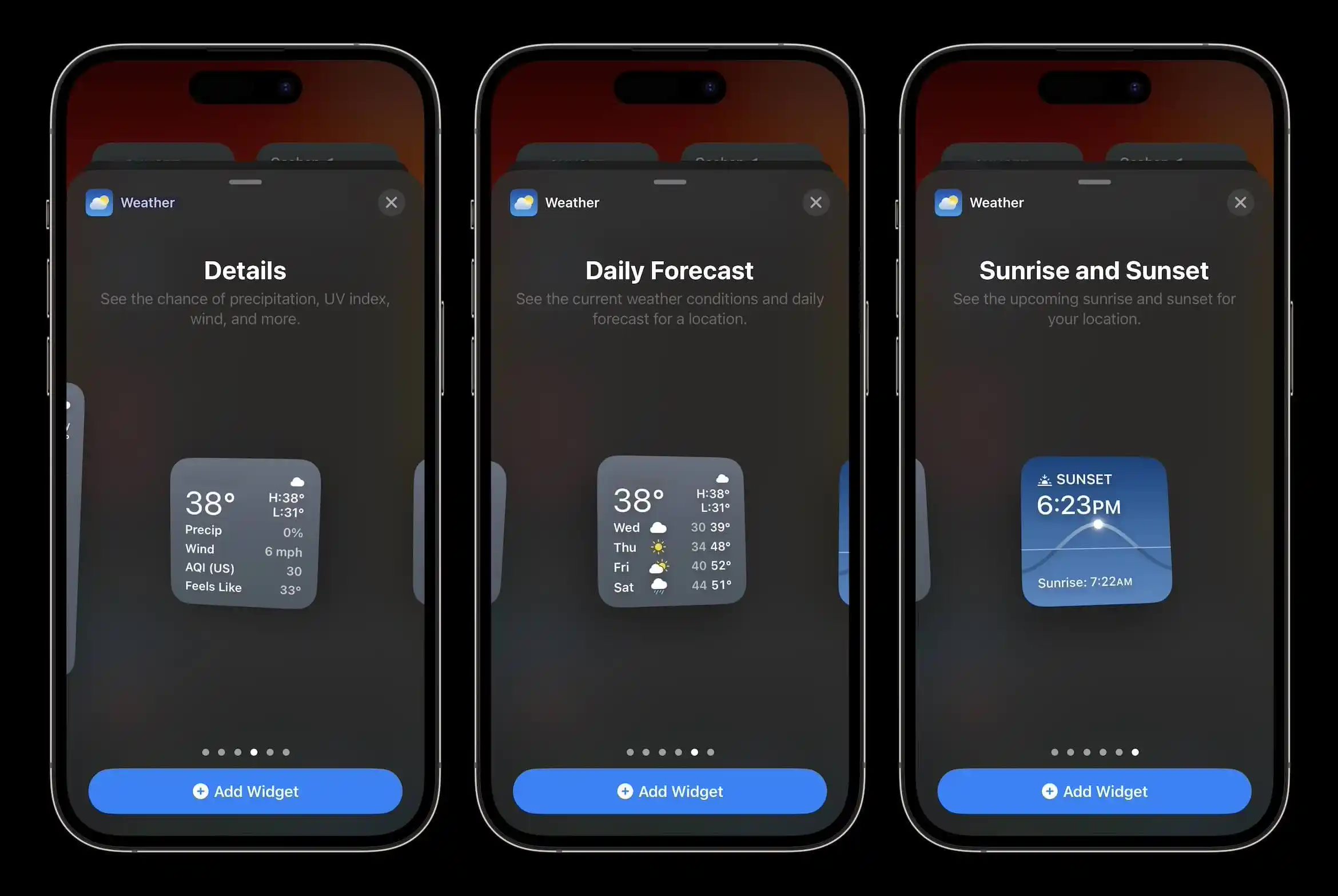 细化天气信息，苹果 iOS 17.2 RC 更新扩展天气应用小部件