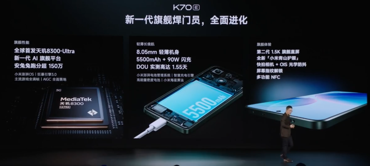 开售五天立减 100 元：Redmi K70E 手机 512G 版 2069 元 6 期免息