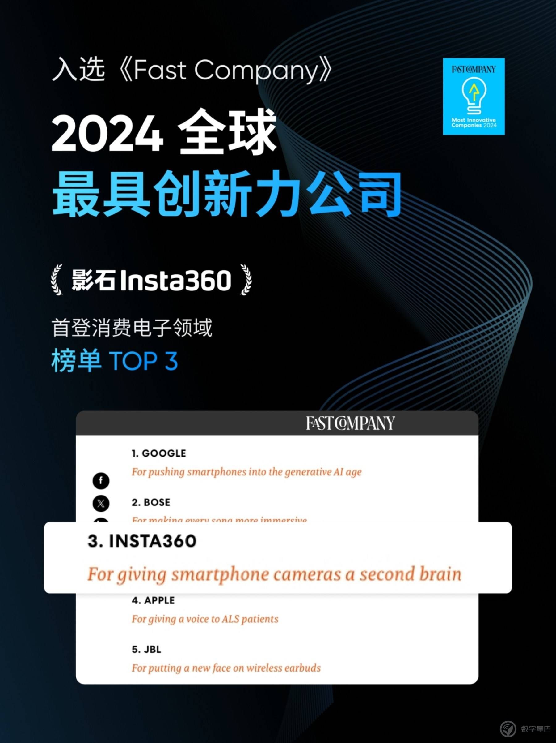 影石发布了一款新的运动相机Go3s: 4K画质，拇指大小。