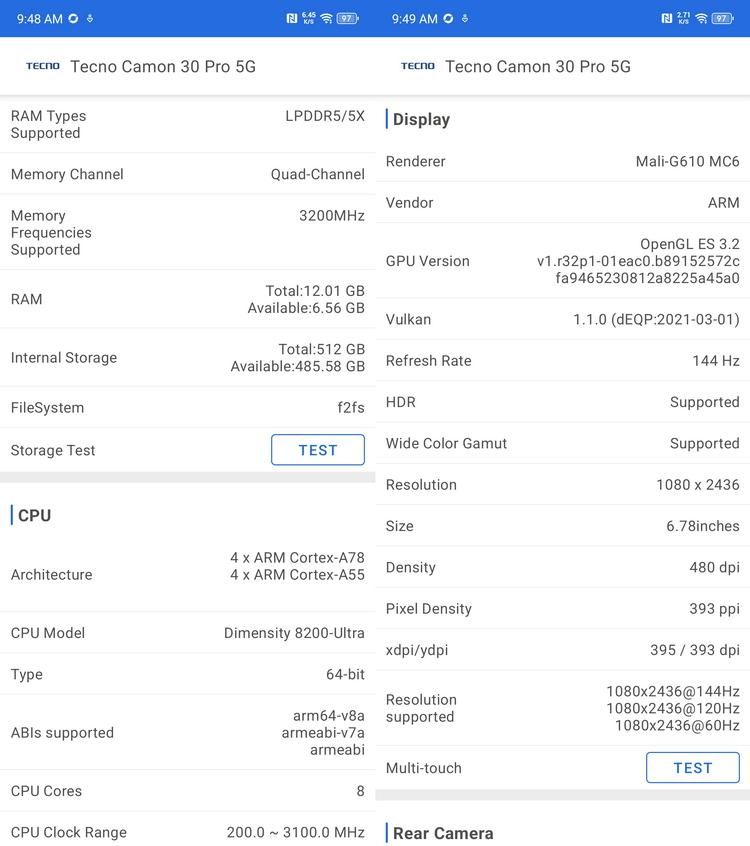 TECNO Camon 30 Pro 5G， 图像旗舰性能领先