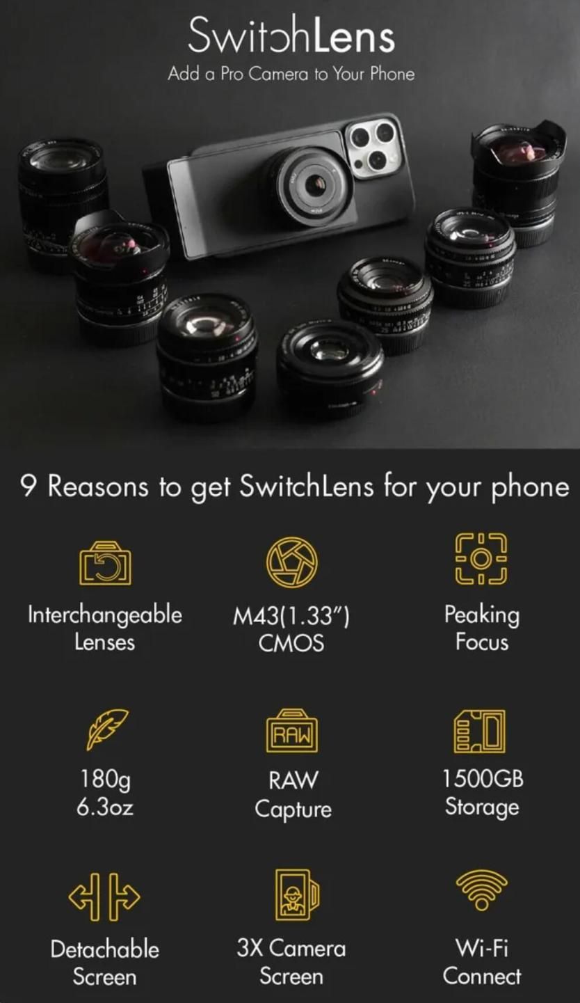 SwitchLens相机套装正式开启众筹，打造独特手机头像摄影体验！