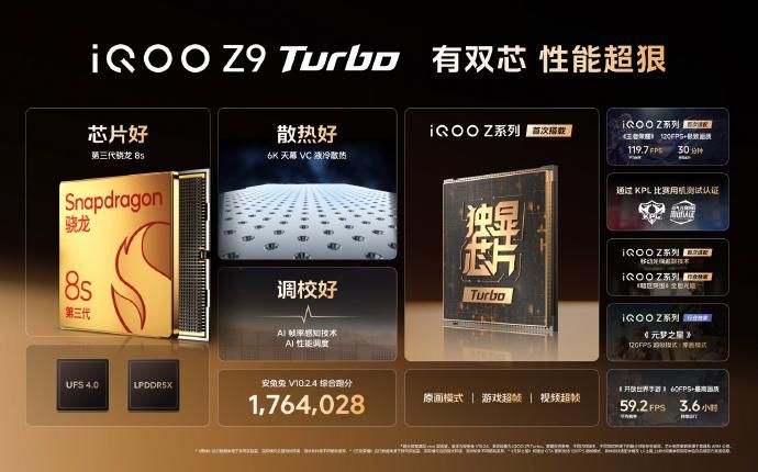 官方公布，IQOO Z9系列6000mAh电池+1999年起销售的骁龙8sGen3