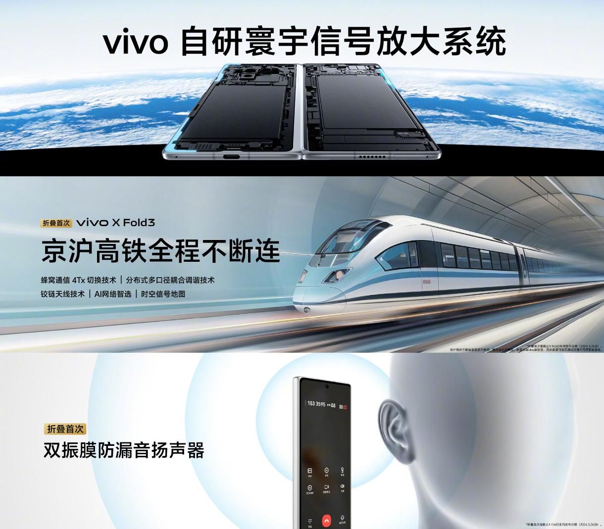 Vivo X Fold3系列正式发布:骁龙8 gen 3+V3 6999起！