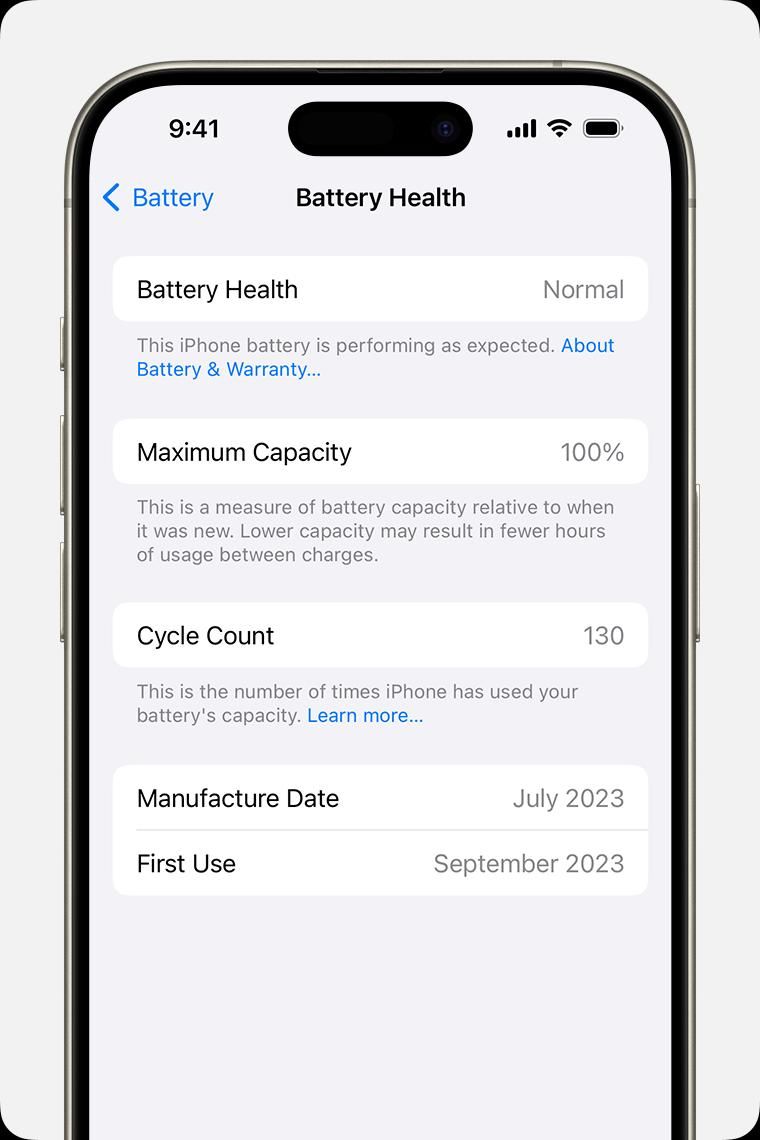 iPhone 15/Pro系列新电池显示可充电循环次数，哪些型号支持?