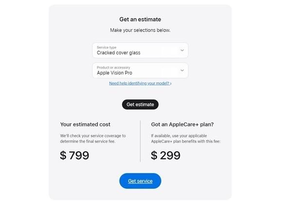Apple Vision Pro摔倒损坏维修，价格预估