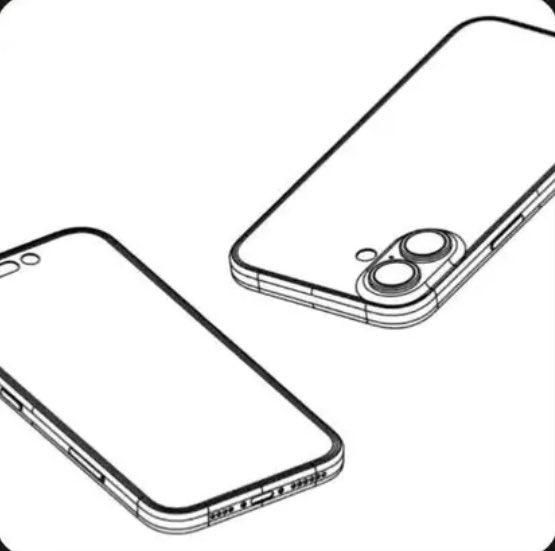 苹果iPhone 16竖排双摄，线条图释及官方渲染图流出