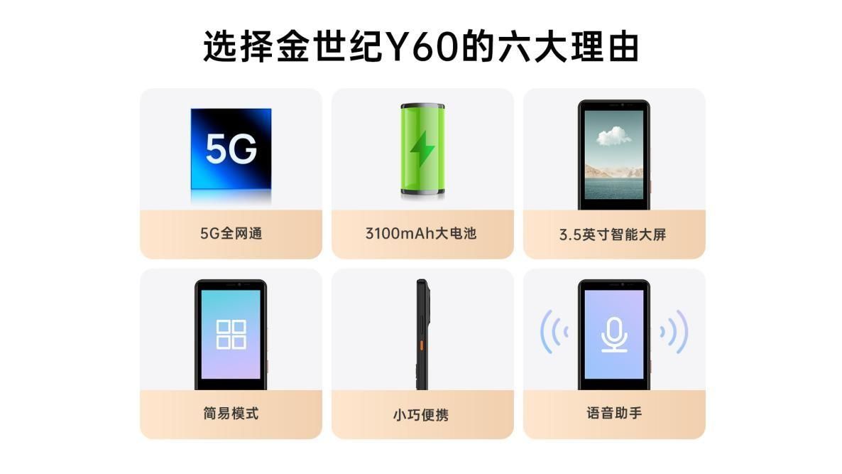 酷派5G按键手机黄金世纪Y60，酷派新款9方框金控智能手机酷派5G系列手机发布