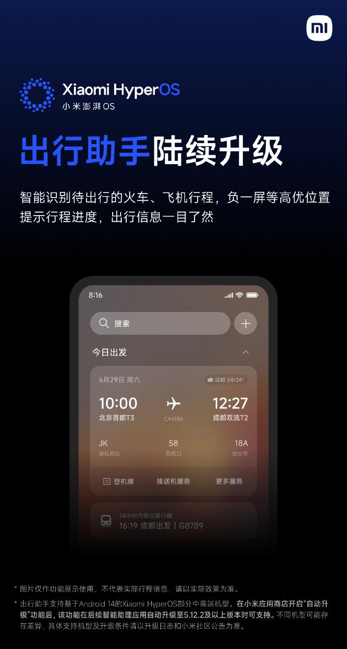 小米14 Ultra迎来HyperOS 1.0.15.0版本，旅行助手和相机主摄像头焦点可调