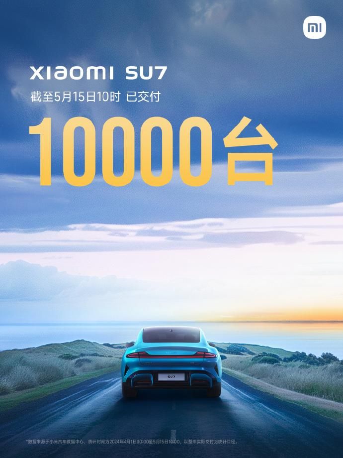小米SU7上市后，已成功交付10000辆